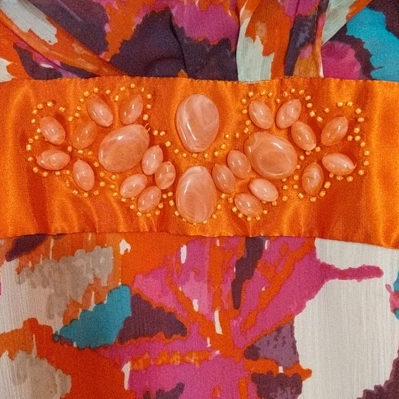 Floral Tie back Lane Bryant shirt - Picture 3 of 4